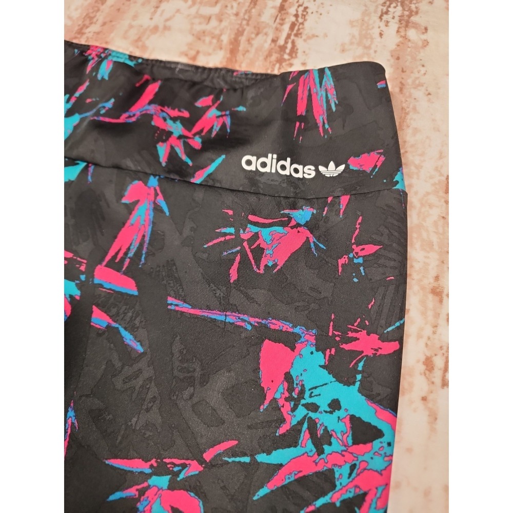 Adidas All Over Print Tech Leggings Womens Abstract Floral - Size M - Picture 2 of 6
